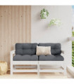 vidaXL Garden Chairs with Cushions 2 pcs White Solid Wood Pine