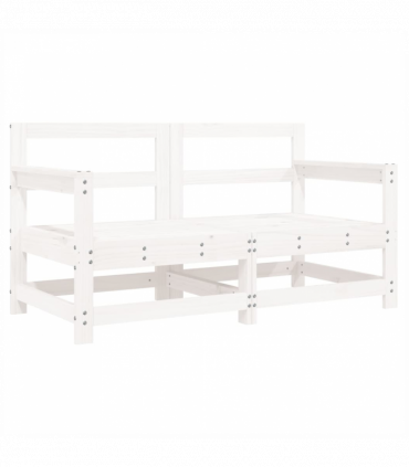 vidaXL Garden Chairs with Cushions 2 pcs White Solid Wood Pine