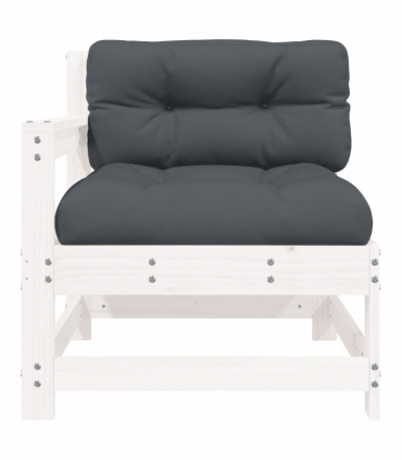 vidaXL Garden Chairs with Cushions 2 pcs White Solid Wood Pine