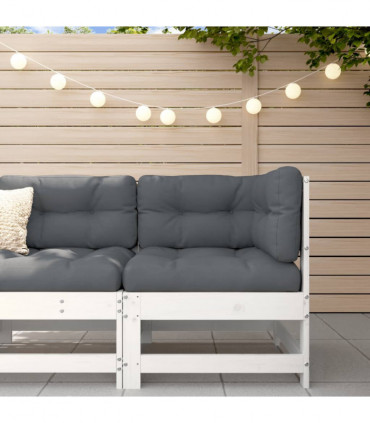 vidaXL Garden Corner Sofa White Solid Wood Pine
