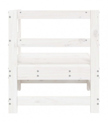 vidaXL Garden Corner Sofa White Solid Wood Pine