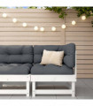 vidaXL Garden Corner Sofa White Solid Wood Pine