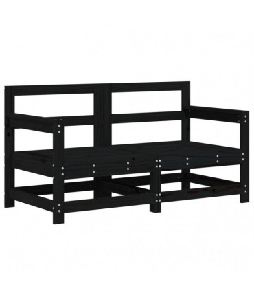 vidaXL Garden Corner Sofas 2 pcs Black Solid Wood Pine
