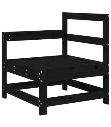 vidaXL Garden Corner Sofas 2 pcs Black Solid Wood Pine