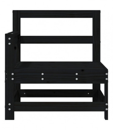 vidaXL Garden Corner Sofas 2 pcs Black Solid Wood Pine