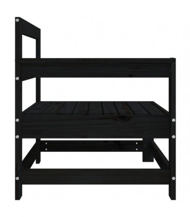 vidaXL Garden Corner Sofas 2 pcs Black Solid Wood Pine