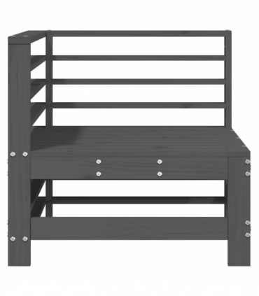 vidaXL Garden Corner Sofas 2 pcs Grey Solid Wood Pine