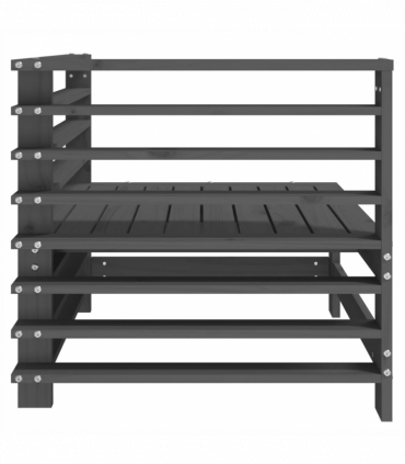 vidaXL Garden Corner Sofas 2 pcs Grey Solid Wood Pine