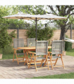 vidaXL Garden Dining Set 5 pcs Grey Solid acacia wood and poly rattan
