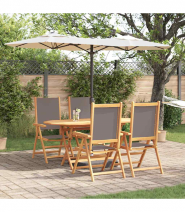 vidaXL Garden Dining Set Folding 5 pcs Anthracite Solid acacia wood