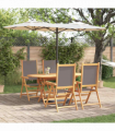 vidaXL Garden Dining Set Folding 5 pcs Anthracite Solid acacia wood