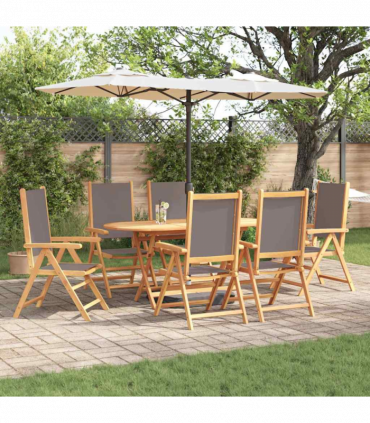 vidaXL Garden Dining Set Folding 7 pcs Anthracite Solid acacia wood