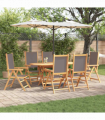 vidaXL Garden Dining Set Folding 7 pcs Anthracite Solid acacia wood