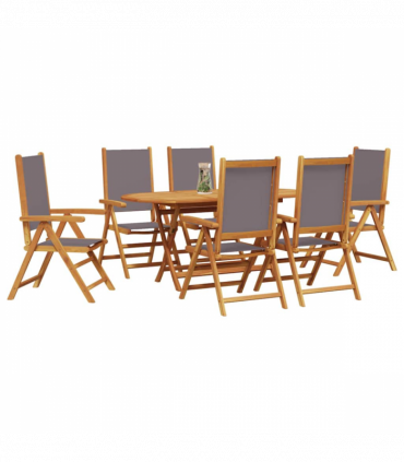 vidaXL Garden Dining Set Folding 7 pcs Anthracite Solid acacia wood