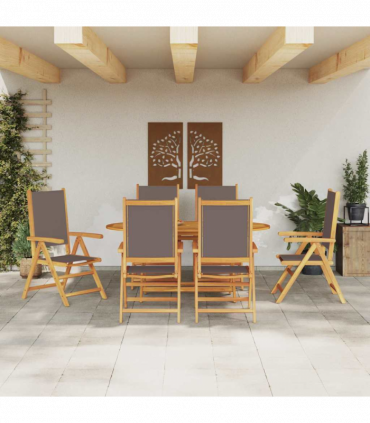 vidaXL Garden Dining Set Folding 7 pcs Anthracite Solid acacia wood