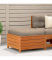 vidaXL Garden Footstool Wax Brown 62x63.5x32 cm Solid Wood Pine