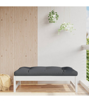 vidaXL Garden Footstool White 120x80 cm Solid Wood Pine