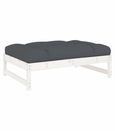 vidaXL Garden Footstool White 120x80 cm Solid Wood Pine