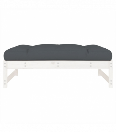 vidaXL Garden Footstool White 120x80 cm Solid Wood Pine