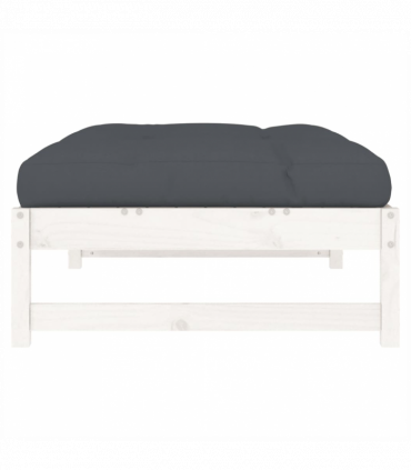 vidaXL Garden Footstool White 120x80 cm Solid Wood Pine