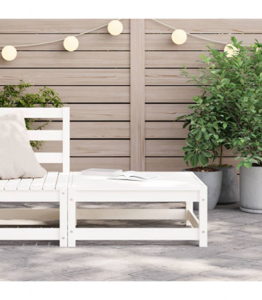 vidaXL Garden Footstool White 70x70x30 cm Solid Wood Pine