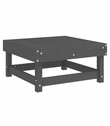 vidaXL Garden Footstool with Cushion Grey Solid Wood Pine