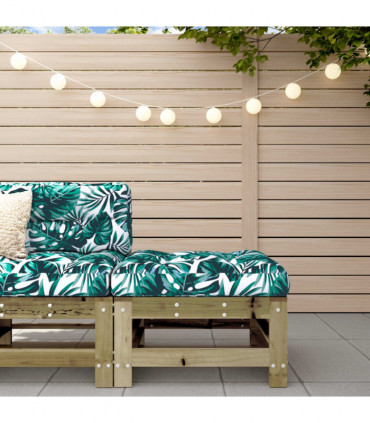 vidaXL Garden Footstool with Cushion Impregnated Wood Pine