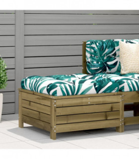 vidaXL Garden Footstool with Cushion Impregnated Wood Pine