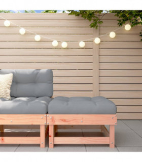 vidaXL Garden Footstool with Cushion Solid Wood Douglas