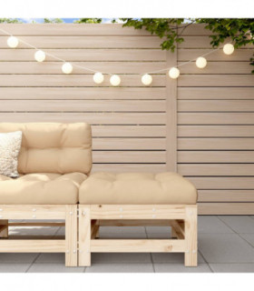 vidaXL Garden Footstool with Cushion Solid Wood Pine