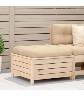 vidaXL Garden Footstool with Cushion Solid Wood Pine