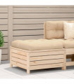 vidaXL Garden Footstool with Cushion Solid Wood Pine