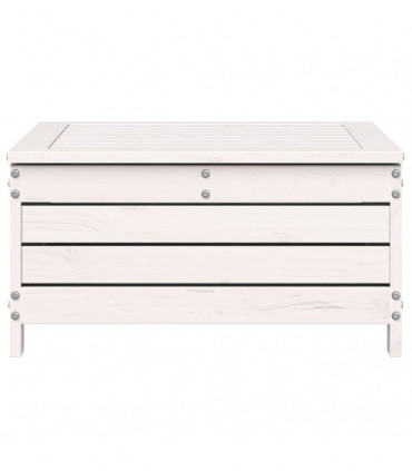 vidaXL Garden Footstool with Cushion White Solid Wood Pine