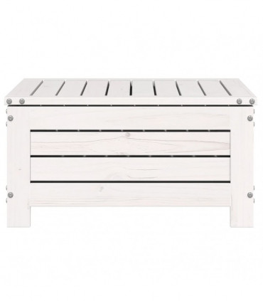 vidaXL Garden Footstool with Cushion White Solid Wood Pine