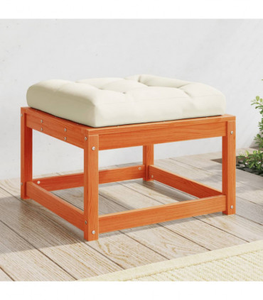 vidaXL Garden Footstool with Cushions Wax Brown Solid Wood Pine
