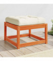 vidaXL Garden Footstool with Cushions Wax Brown Solid Wood Pine