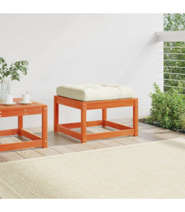 vidaXL Garden Footstool with Cushions Wax Brown Solid Wood Pine