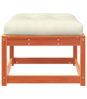 vidaXL Garden Footstool with Cushions Wax Brown Solid Wood Pine