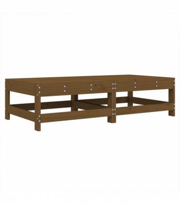 vidaXL Garden Footstools with Cushions 2pcs Honey Brown Solid Wood Pine