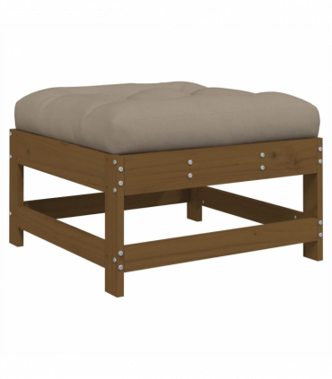 vidaXL Garden Footstools with Cushions 2pcs Honey Brown Solid Wood Pine