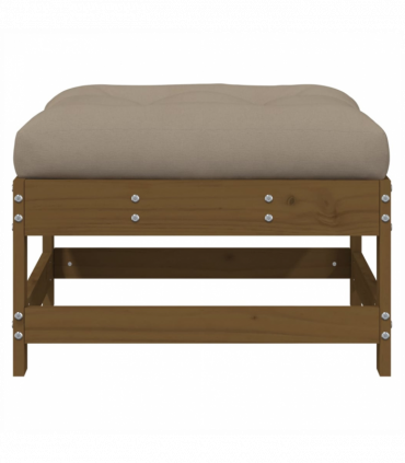 vidaXL Garden Footstools with Cushions 2pcs Honey Brown Solid Wood Pine