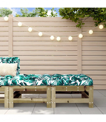 vidaXL Garden Footstools with Cushions 2pcs Impregnated Wood Pine