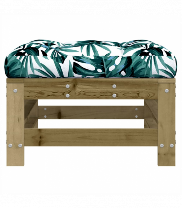 vidaXL Garden Footstools with Cushions 2pcs Impregnated Wood Pine