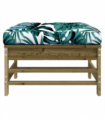 vidaXL Garden Footstools with Cushions 2pcs Impregnated Wood Pine