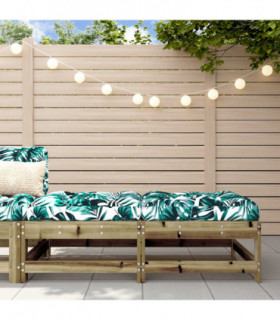 vidaXL Garden Footstools with Cushions 2pcs Impregnated Wood Pine