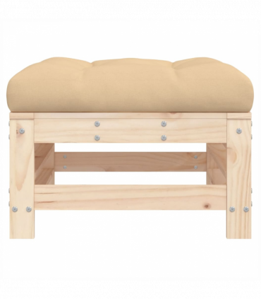 vidaXL Garden Footstools with Cushions 2pcs Solid Wood Pine