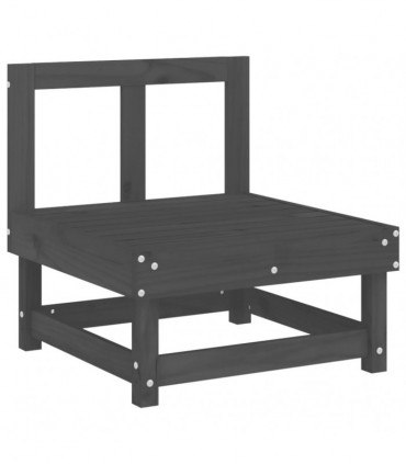 vidaXL Garden Middle Sofas 2 pcs Grey Solid Wood Pine