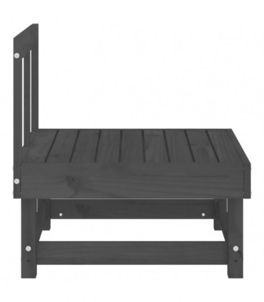 vidaXL Garden Middle Sofas 2 pcs Grey Solid Wood Pine