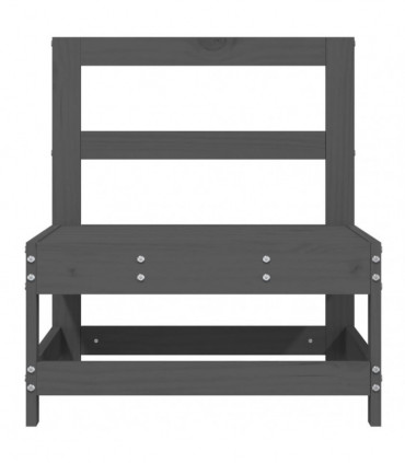 vidaXL Garden Middle Sofas 2 pcs Grey Solid Wood Pine