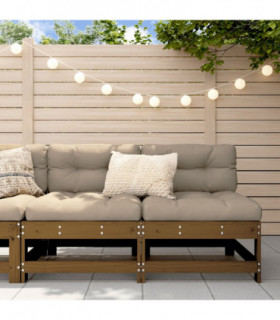 vidaXL Garden Middle Sofas 2 pcs Honey Brown Solid Wood Pine